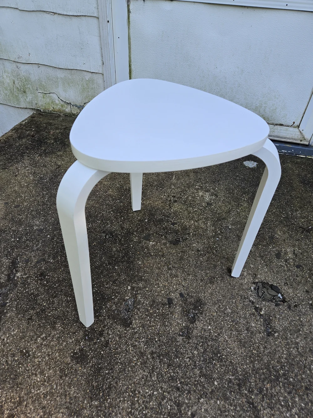 IKEA KYRRE White Three-Leg Accent Stool